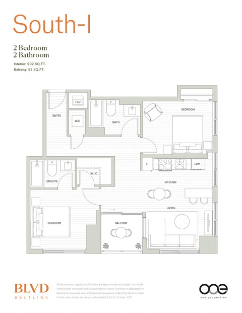 South- I Floor Plan at BLVD Beltline, Calgary, Alberta